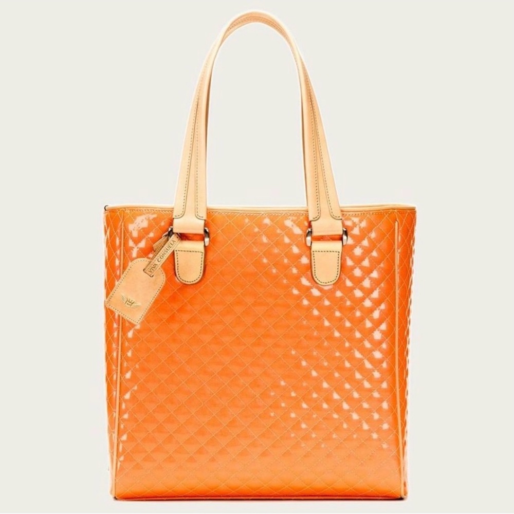 Consuela Bright Orange Quilted Tote Bag Classic
